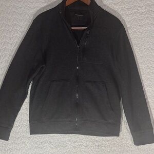 Banana Republic Men's Black Zip-Up Knit Jacket